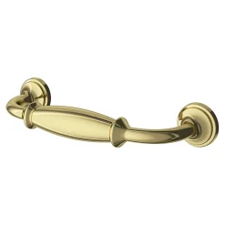 Poignée de meuble nœud GoodHome Ruis effet laiton doré l.116mm x l.20mm x H. 38mm entraxe 96mm