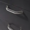 Poignée de meuble nœud GoodHome Irvil aluminium effet nickel satin gris l.110mm x l.12mm x H. 30mm entraxe 96mm