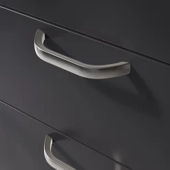 Poignée de meuble nœud GoodHome Irvil aluminium effet nickel satin gris l.110mm x l.12mm x H. 30mm entraxe 96mm