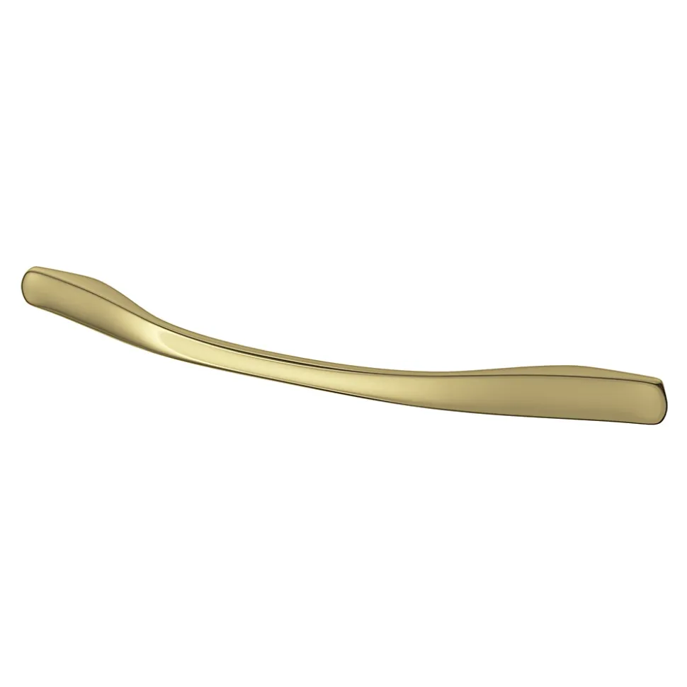 Poignée de meuble nœud GoodHome Ruis effet laiton doré l.169mm x l.10mm x H. 25mm entraxe 128mm