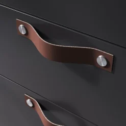 Poignée de meuble nœud GoodHome Hezo marron foncé l.15.3cm x h.2.4cm x p.2.5cm