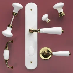 Poignée de meuble nœud Porcelaine Vras blanc 96mm