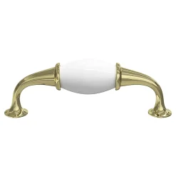 Poignée de meuble nœud Porcelaine Vras blanc 96mm