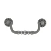 Poignée de meuble nœud Rohan effet étain satin gris l.122mm x H. 48mm entraxe 96mm