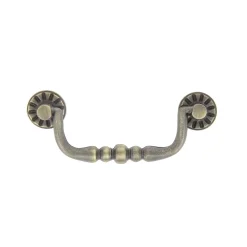 Poignée de meuble nœud Rohan effet laiton satin doré l.122mm x H. 48mm entraxe 96mm