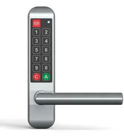Poignée électronique serrure à code Easykey DOM serrure inox porte intérieure 50 mm sans clé