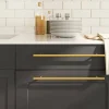 Poignées d armoire 5 pcs doré 320 mm acier inoxydable