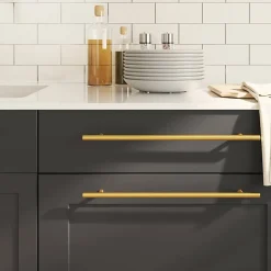 Poignées d armoire 5 pcs doré 320 mm acier inoxydable