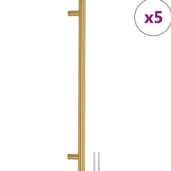 Poignées d armoire 5 pcs doré 320 mm acier inoxydable
