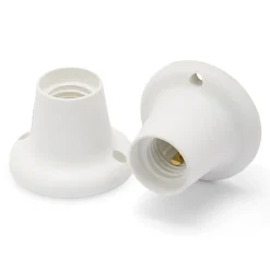 Point lumineux thermoplastique avec douille E27, base droite. Blanc