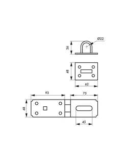Porte cadenas renforcé, 90mm, acier - THIRARD