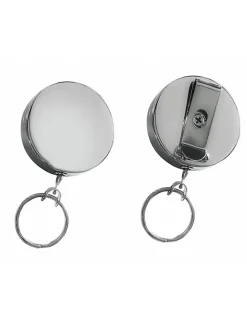 Porte-clé enrouleur à câble rétracteur, 600mm, nickelé - THIRARD