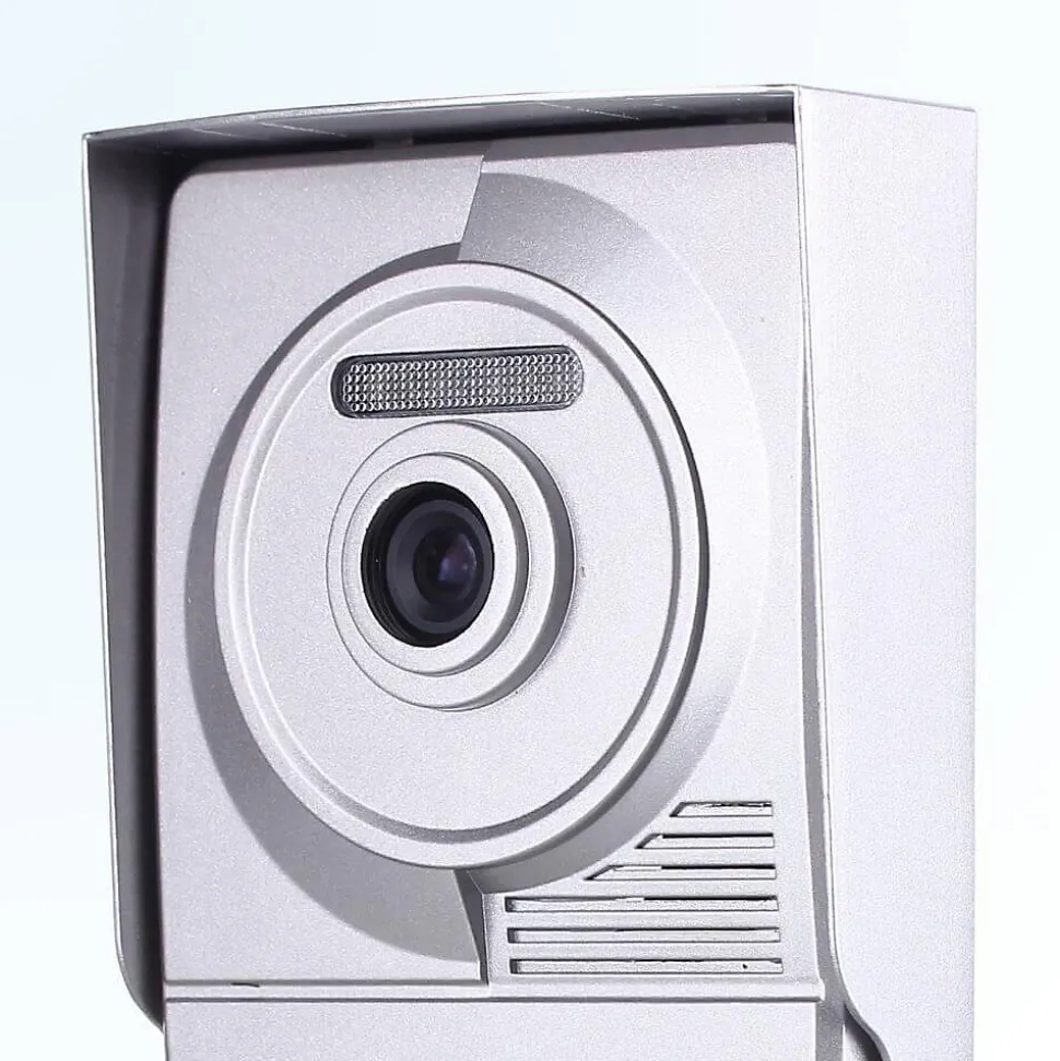Portier interphone vidéo classic 4 fils - 1 appartement - 2 écrans noirs - avec lecteur de badge