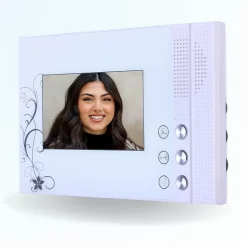 Portier interphone vidéo cards 4 fils - 1 écran blanc - avec lecteur de badge