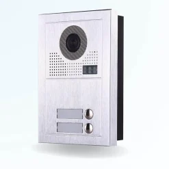 Portier interphone vidéo modern 2 fils - 2 appartements - 2 écrans noirs