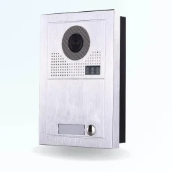 Portier interphone vidéo modern 2 fils - 1 appartement - 1 écran blanc
