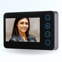 Portier interphone vidéo neo 2 fils - 6 appartements - 6 écrans noirs