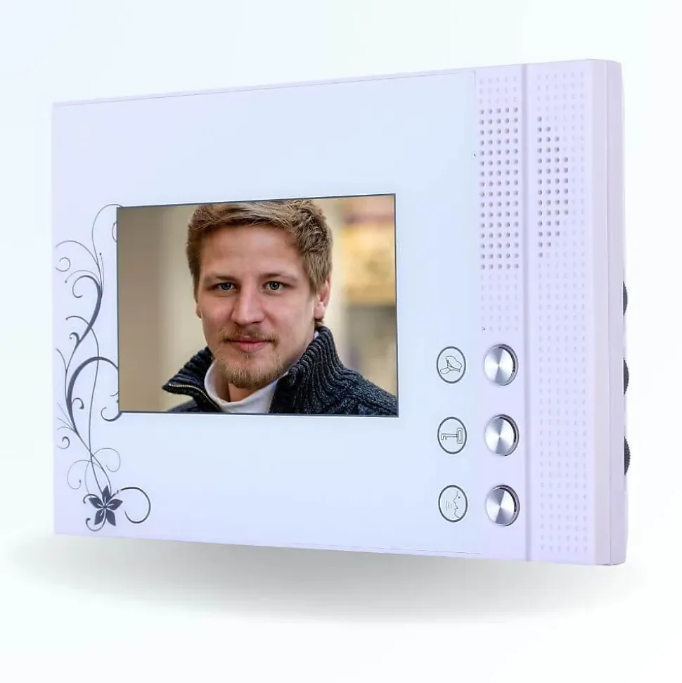 Portier interphone vidéo pili 4 fils - 2 écrans blancs