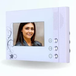Portier interphone vidéo pino 4 fils - 1 écran blanc
