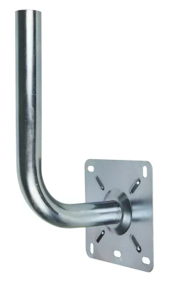 Poteau d'antenne avec base - Forme L, ø40 mm, décalage de 18 cm