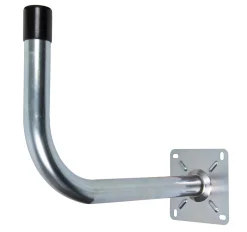 Poteau d'antenne avec base - Forme L, ø50 mm, décalage de 48 cm