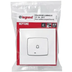 Poussoir lumineux carillon Legrand Neptune