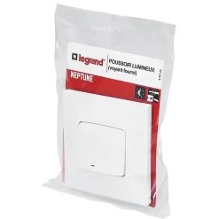 Poussoir lumineux Legrand Neptune plastique blanc