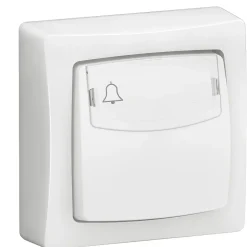 Poussoir simple avec porte étiquette Legrand complet blanc