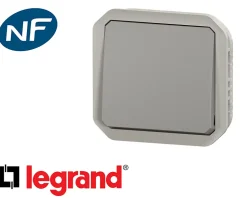 Poussoir simple Legrand Plexo™ gris composable