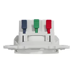 Prise 2 pôles + terre affleurante connexion rapide Odace Schneider Electric blanc