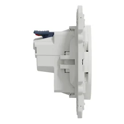 Prise 2 pôles + terre affleurante connexion rapide Odace Schneider Electric blanc