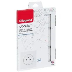 Prise 2 pôles + terre Legrand Dooxie, 6 pièces