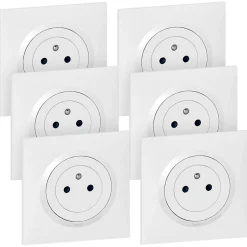 Prise 2 pôles + terre Legrand Dooxie, 6 pièces