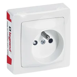Prise 2 pôles+terre ASL Legrand blanc
