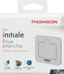 Prise 16A 2 port + terre aluminium IP55 Thomson