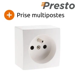 Prise 16A 2P+T en saillie - blanc - Presto - Zenitech