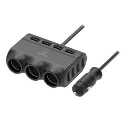 Prise allume cigare 3 sorties + 4 ports USB Watt&Co