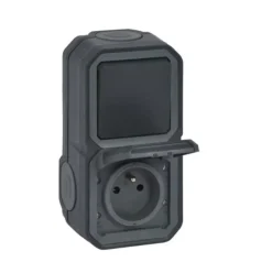 Prise avec interrupteur va-et-vient Legrand Plexo anthracite