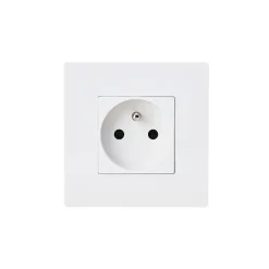 Prise avec terre blanc complet, lot de 5