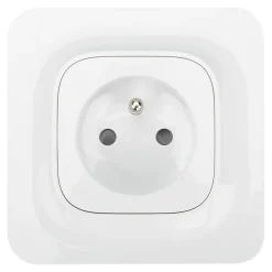 Prise avec terre Jacobsen Kennet blanc complet, lot de 5