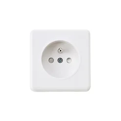 Prise avec terre monobloc en saillie blanc complet