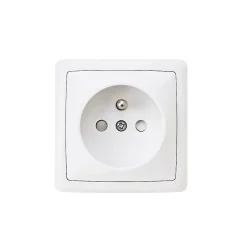 Prise avec terre monobloc en saillie Jacobsen Sigurd blanc complet