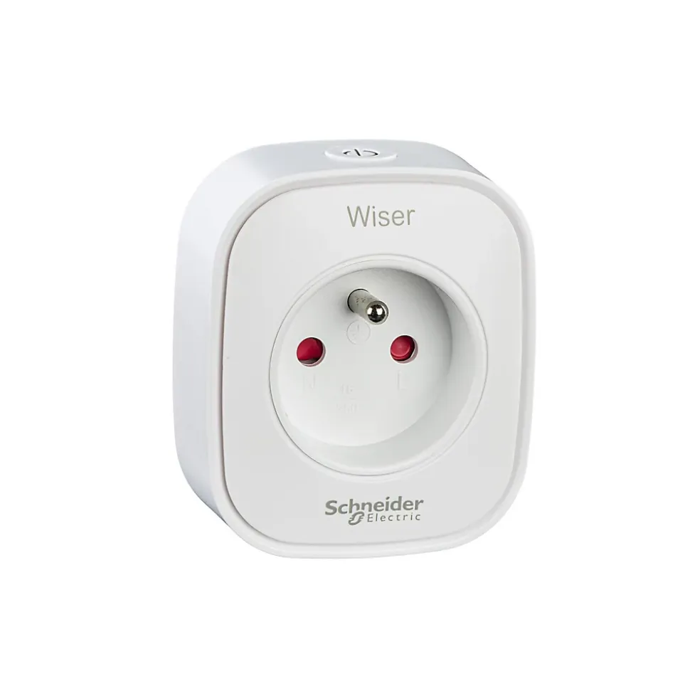 Prise connectée et répéteur Schneider Electric Wiser blanc