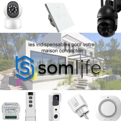 Prise connectée SomLife application tuya smart life contrôle de consommation Compatible avec Alexa/Google Home
