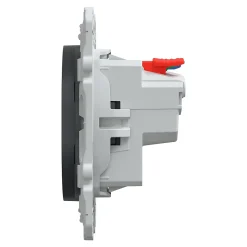 Prise de courant 2 pôles + terre affleurante 16A Schneider Electric Ovalis anthracite