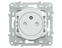 Prise de courant 2 pôles + terre affleurante 16A Schneider Electric Ovalis blanc