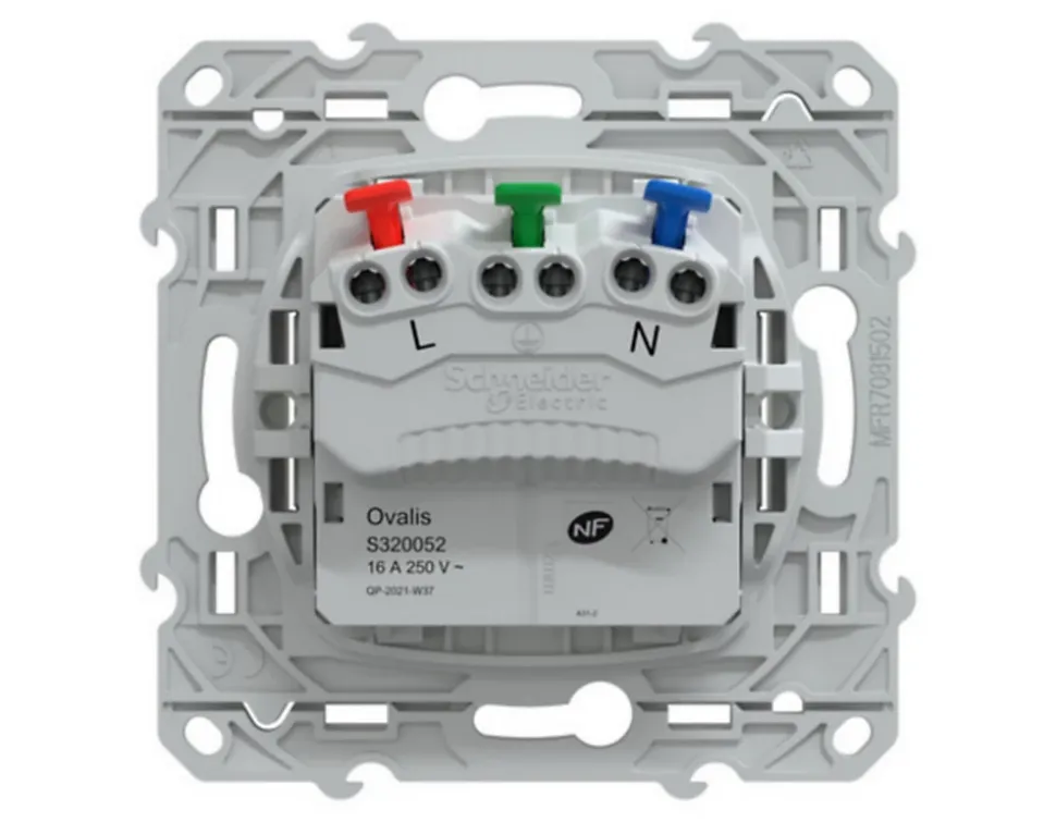 Prise de courant 2 pôles + terre affleurante 16A Schneider Electric Ovalis blanc