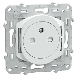 Prise de courant 2 pôles + terre affleurante 16A Schneider Electric Ovalis blanc