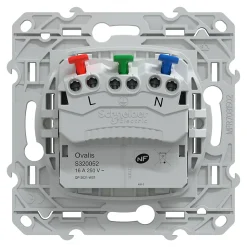 Prise de courant 2 pôles + terre affleurante 16A Schneider Electric Ovalis blanc
