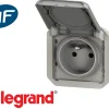 Prise de courant 16A 2P+T Legrand Plexo™ grise composable